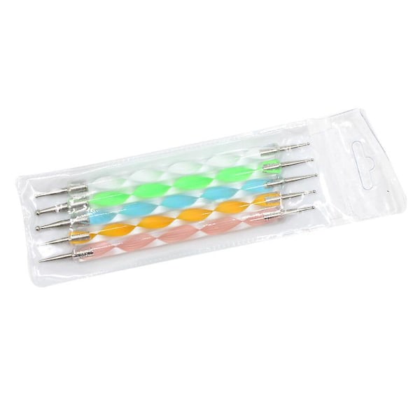 2-i-1 prickpenna-set för nagelkonst - 5-delars kit