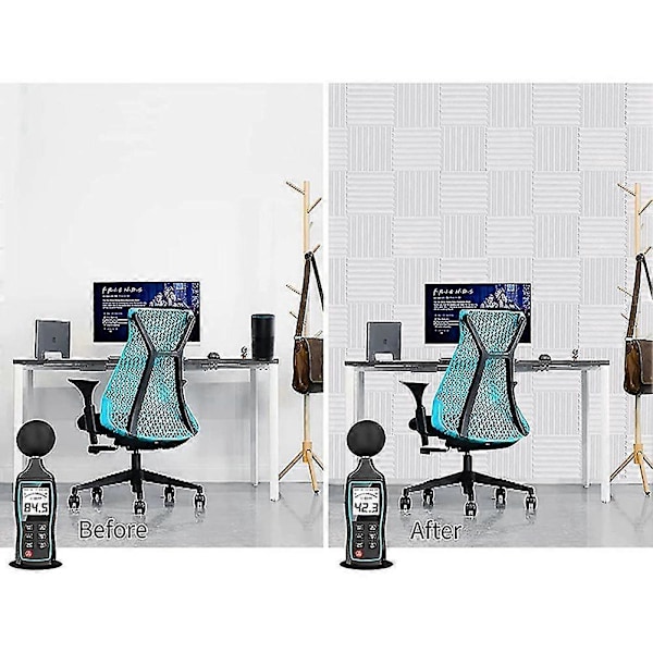 12 stk. Akustisk Skumplade, Studio Kileflise, Akustisk Skum Lydtæt Pyramide Studio Behandling Væg