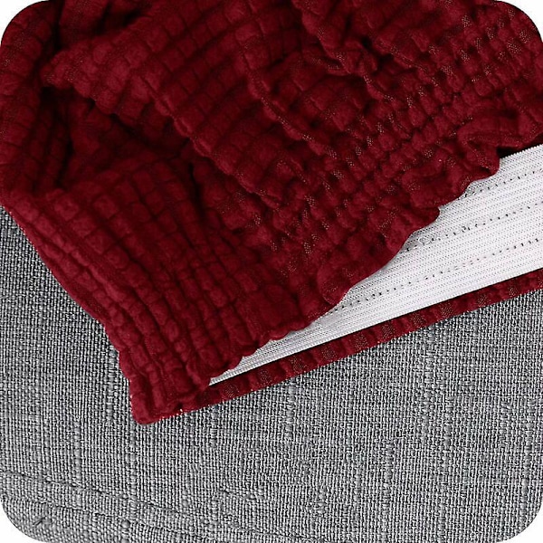 Kontorstoltrekk 4 Deler Jaquard Stretch Microfiber for Bursdagsfest Rød