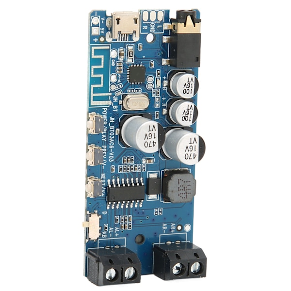 2-kanals Bluetooth 5.0 Stereo Power Amplifier Board Bluetooth Vocal Receiver Amplifier BoardBlue