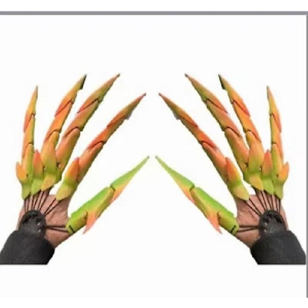 Halloween Leddede Fingerforlengelser 3D-Printet Fleksibel Passform for Alle Størrelser Perfekt for Cosplay og Fest