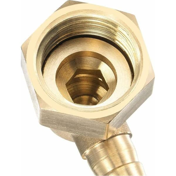 – Bruseforbindelsesalbue – Messing modhagefitting G1/2 hun – Diameter 10mm – 360° drejelig installation – Pakke med 2