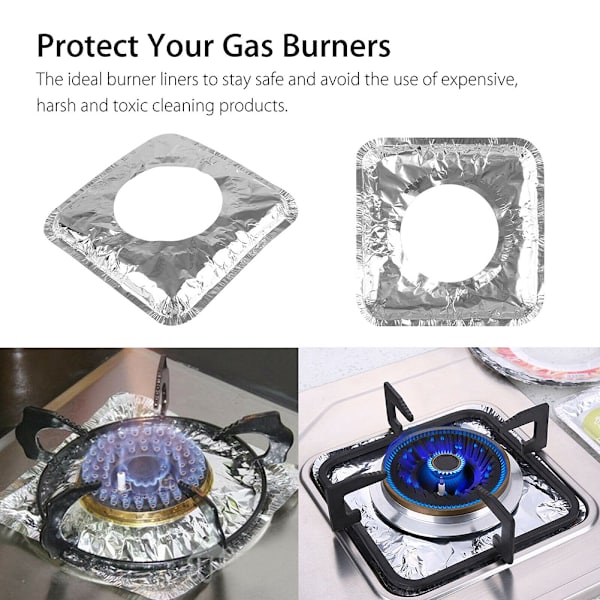 40 st engångsunderlägg i aluminiumfolie för gasspis