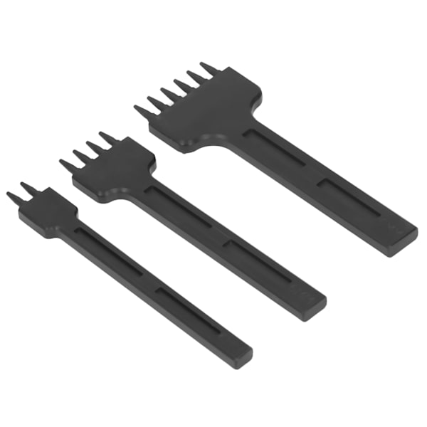 3 st läderhålslag DIY handgjorda lädervaror läder zinklegering svart runt hål rad stans 6mm