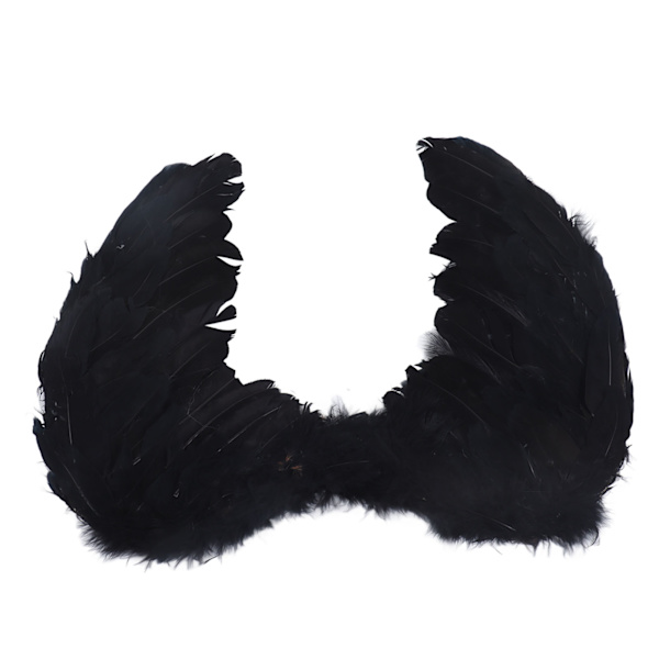 Fjäder Vinge Vuxna Barn Cosplay Levande Vinge Kostym Tillbehör för Halloween Jul Fest Svart M 60 X 45cm / 23.6 X 17.7in