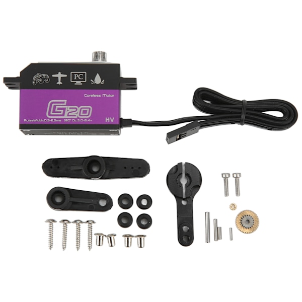 G20 RC Bil Digital Servo 20KG Hög Vridmoment Helt Vattentät Metallväxel Servo för 1/8 1/10 RC Fordon