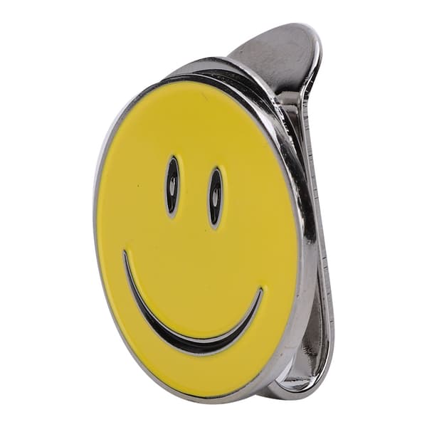 Magnetisk golfkasket hat visir klips boldmarkør tilbehør (gul smiley)
