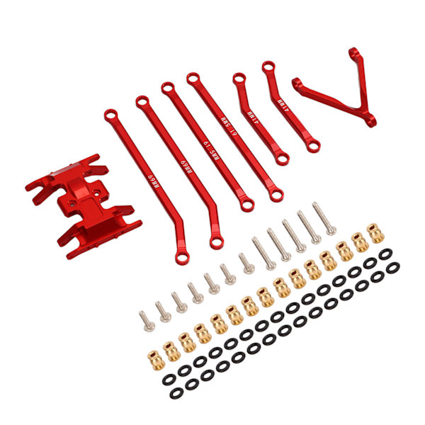 RC-ohjausjärjestelmän ohjaustankojen sarja Axial SCX24 1/24 Deadbolt AXI90081 B17 AXI00004 RC-auton päivitysosalle, punainen