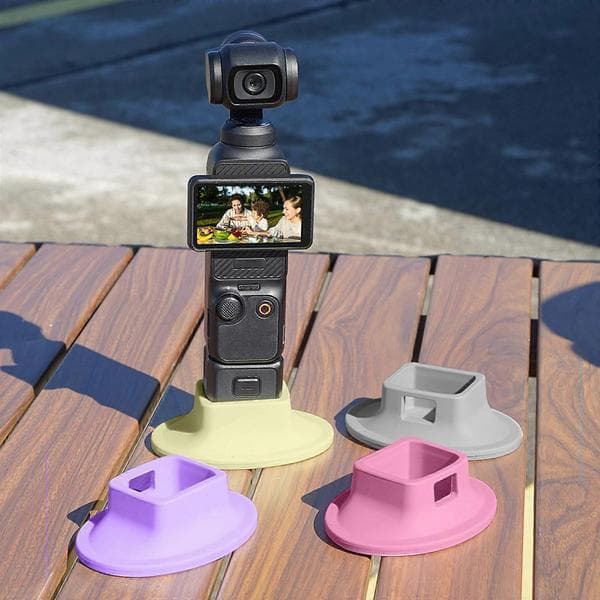 Sklisikker solid silikonbase håndholdt kamera for Pocket 3 kamera skrivebordsstativholder støttebase tilbehør Black