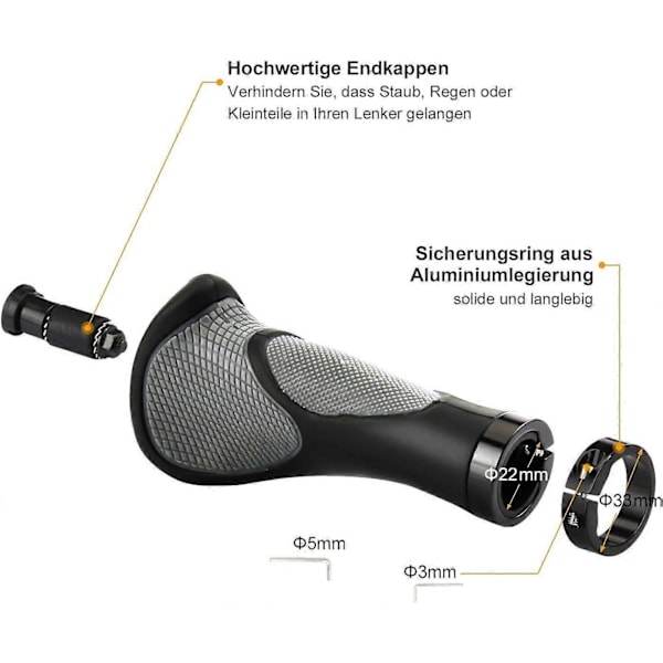2025 Nye Sykkelgrep Sykkelstyre MTB-grep Ergonomiske Håndtak Sykkel Sykkelstyre Grep Sklisikre