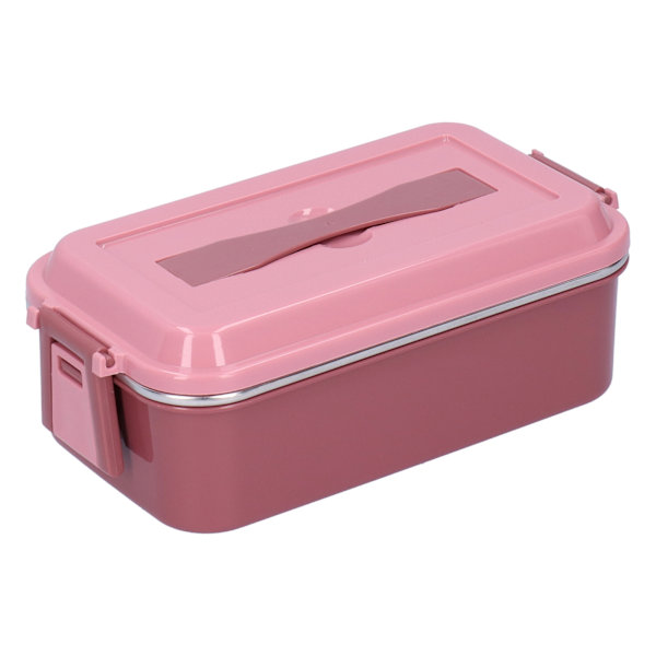 Matlåda i 304 rostfritt stål, rektangulär isolerad bento-låda med handtag, enkellager 700 ml
