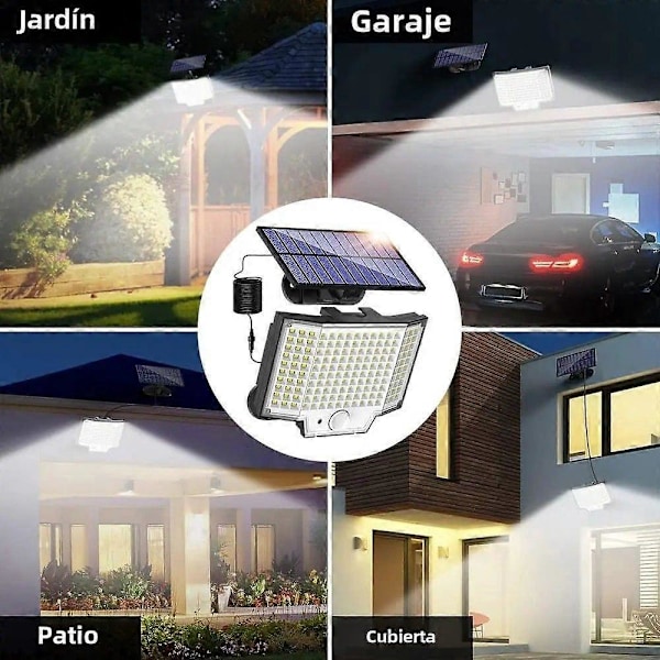 160/128 LED Solarlampa för Utomhusbruk med 3 Lägen, Dekorativ Belysning för Trädgård och Park, PIR Rörelsesensor, Vattentät IP65 1st100LED