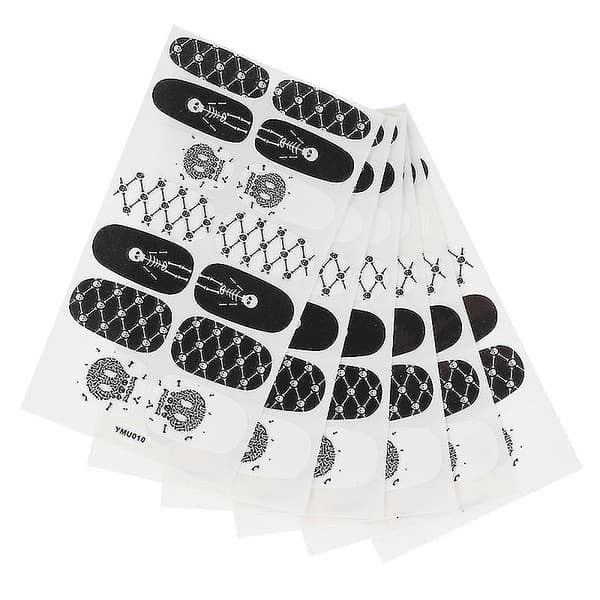 6 ark Halloween nageldekaler för Halloween-dekoration