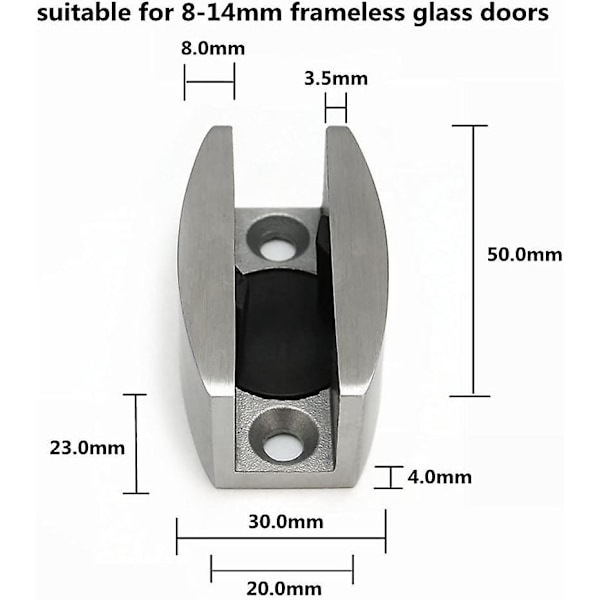 Skydedørs Gulvguide Gulvrulle Guide Rulle Skydedørssystem Tilbehør til Rammeløse Glas Skydedøre 304 Rustfrit Stål