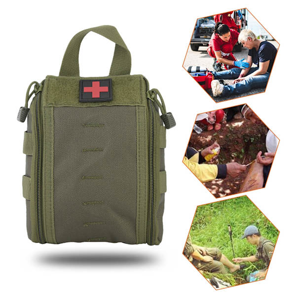 Utomhus bärbar resväska Emergency Survival Bag Rescue Medical Pouch (armégrön)