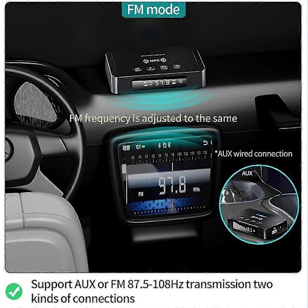 NFC Bluetooth 5.0 Lydadapter 3.5MM Aux SPDIF FM Modtager Sender Understøtter Diskafspilning Fjernbetjening Co