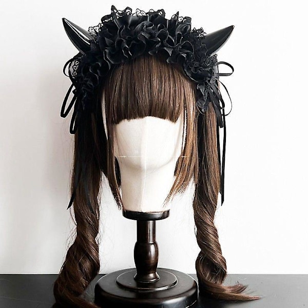 Hodebånd med blonde-djevelhorn - Gothic Halloween-hårtilbehør til fest