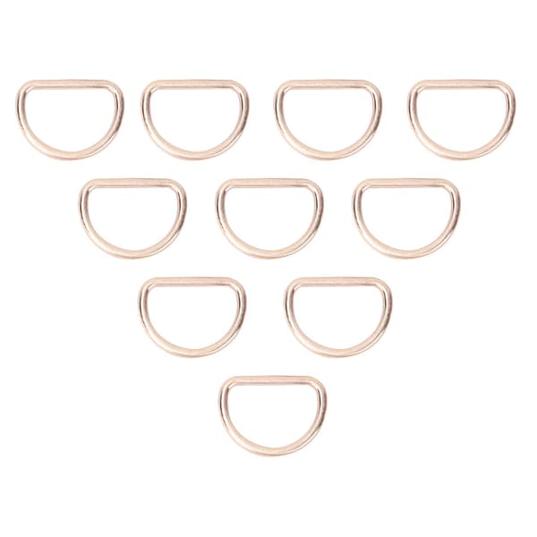 15mm 10 st D-ringar Justerbar ögla Legering d-ring för väska Kläder Bälte Rem Webb (guld)