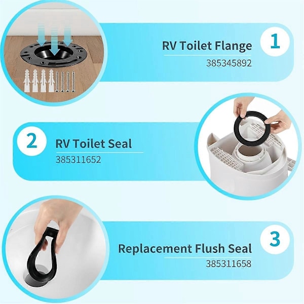 RV Toiletforsegling og 3 tommer sokkel RV Toiletflangesæt, 385345892
