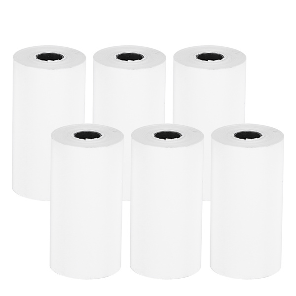 6 rullar 57x30mm termiskt kvittopapper professionellt trycktillbehör för liten skrivare