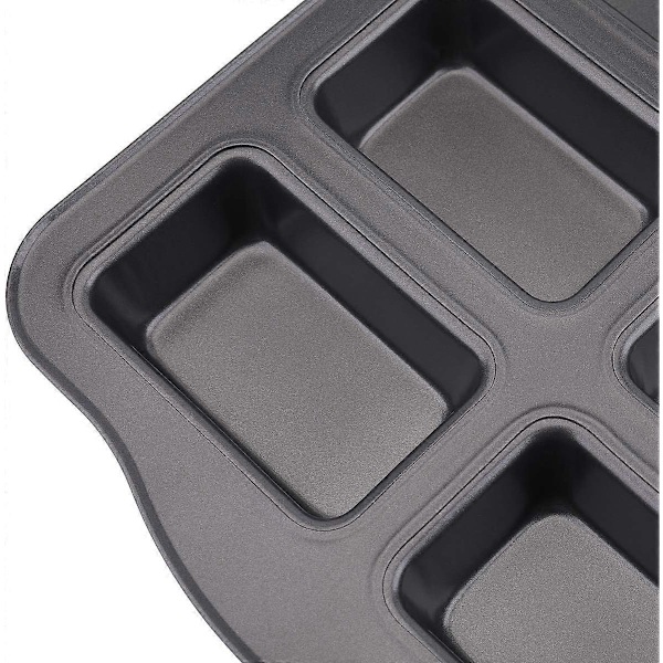 2-pak Mini Brødform - 8 Hulrum Non-Stick Mini Brød Bageform Brownie Kageform Brødforme Kulstofstål Bageform