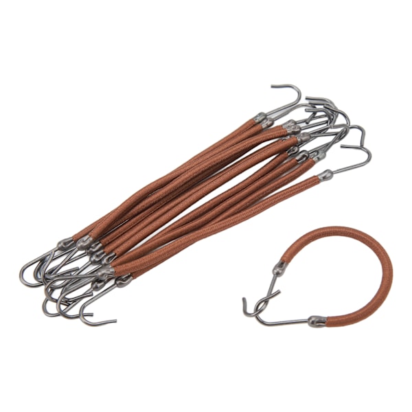 10st Hästsvanshållare Krok Kvinnor Flickor Flexibelt elastiskt hårband Krok Styling Tool för Office Dating Brun