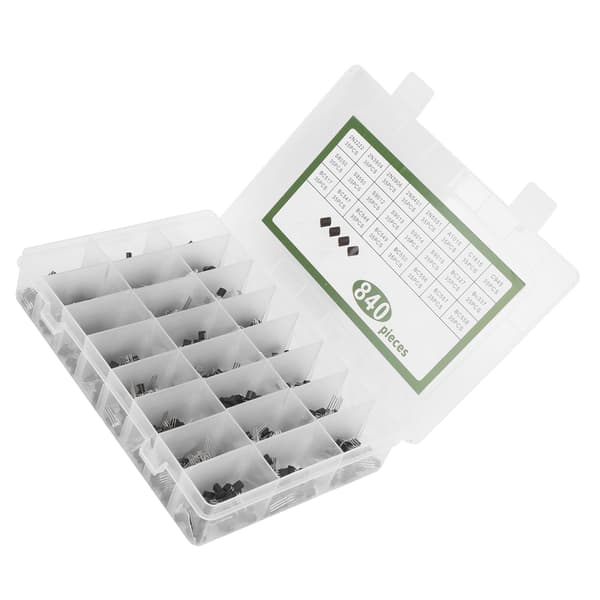 840 st. effekttransistorkit, triodsortiment, industriella kontrollkomponenter TO‑92