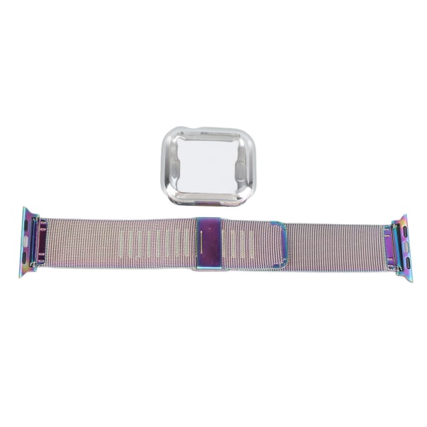 1,6 tums ersättningsbandsrem i rostfritt stål, skyddande metallbandsrem för Iwatch Series 4-6 Colorful