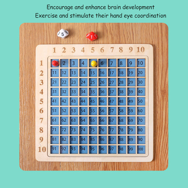 Trä Math Blocks - 2 i 1 pedagogiskt multiplikation brädspel