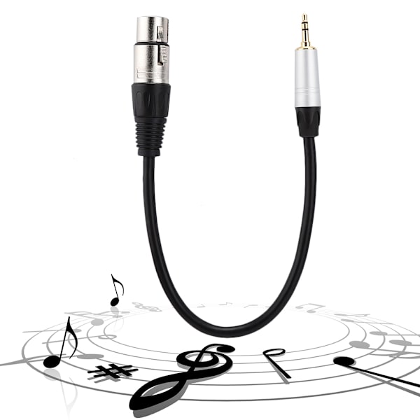 Stereo 3,5 mm uros-XLR naaras äänikaapelin muunnin 3,5 mm apapter 0,3 m pituus