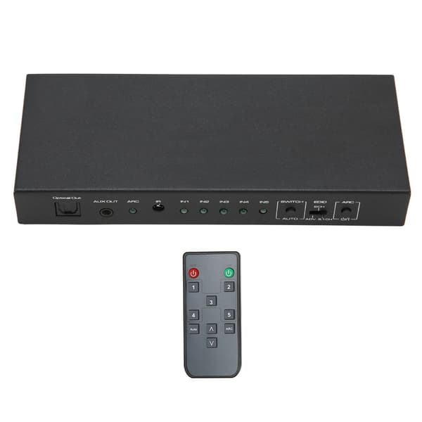 Lydudtrækker 5-port understøtter 4K 60Hz UHD Auto EDID HDR HD Multimedia Interface Switch Lydsplitter med ARC 100-240V US-stik