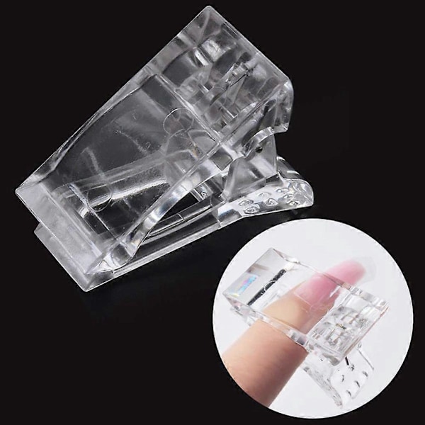 10 st Nagelklämmor för Snabb Applicering av Poly UV Builder Gel, Återanvändbara