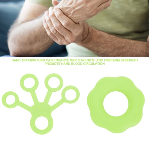 Finger Pull Ring Fingerträningsmotståndsband Handstyrketränare Ring Expander Ljusgrön