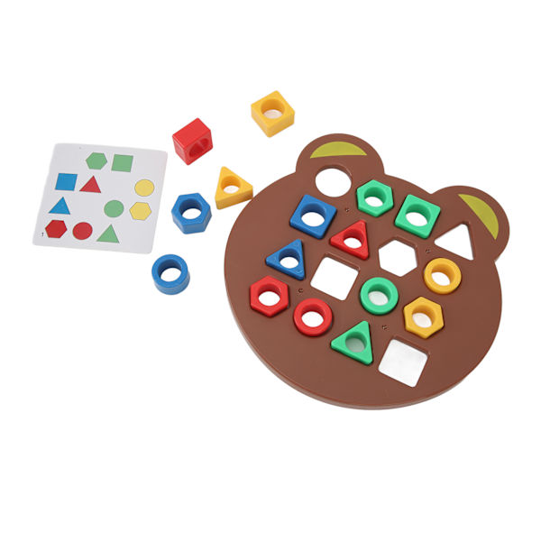 Formmatchningsspel för barn med klocka, geometrisk formmatchningstavla, färgsensorisk pedagogisk leksak för 1-8 år gamla