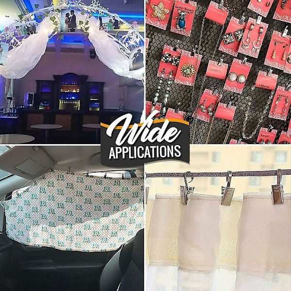 15 Pakke Gardinklips, Sterk Rustfritt Stål Party Wire Lysholder for Oppheng av RV Markise Lysbilder