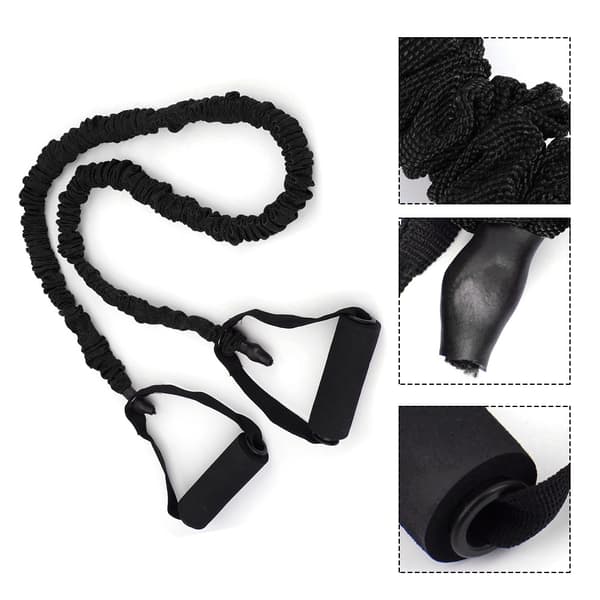 Slids Pull Rope Fitness Anti Break Indendørs Elastisk Bælte Yoga Power Træning Modstandsbånd (sort (30lb))