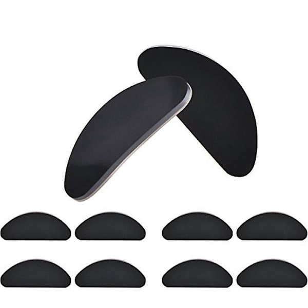Liukumattomat silikoniset nenätyynyt silmälaseihin - 10 paria (musta, 1 mm)