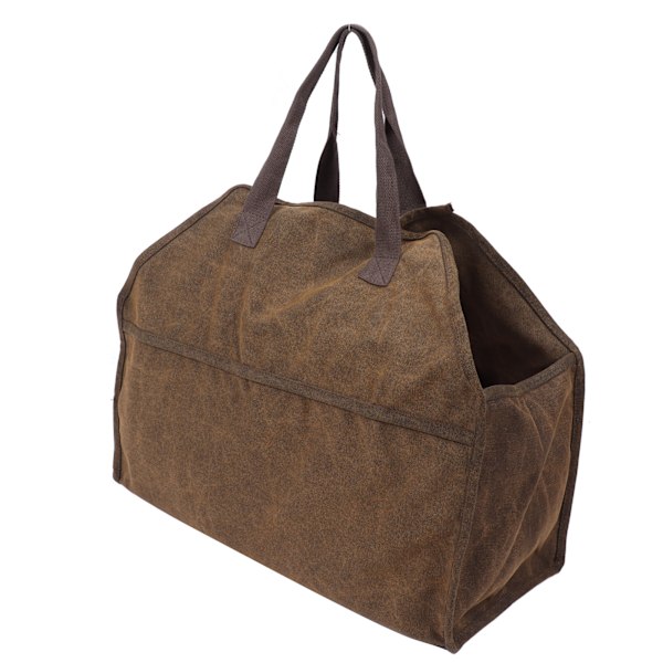 Bärbar canvas vedkorg vedförvaring väska arrangör öppen spis tillbehör