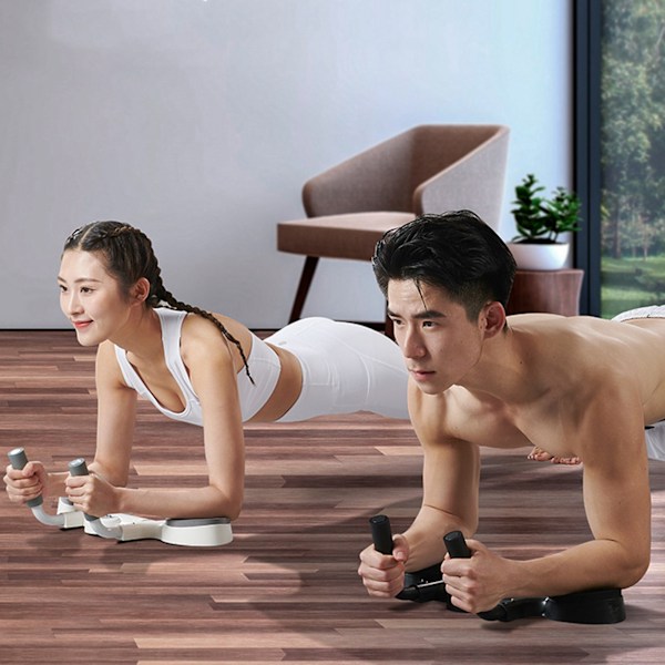 Plank Trainer Multifunktionell Justerbar Timing Intelligent Counting Push Up Board med Förvaringsväska för Fitness Vit