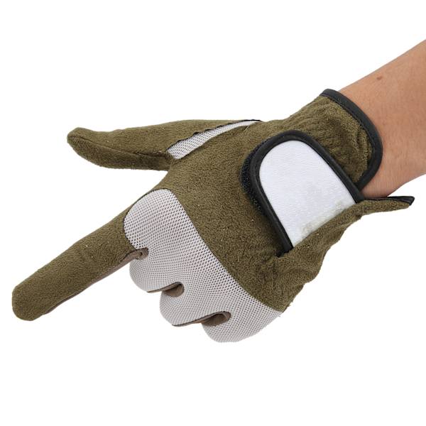 Venstrehånds golfhandsker i mikrofiber, svedabsorberende, bløde, åndbare golfhandsker, armygrøn 25#