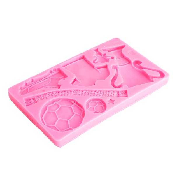 Fodboldtrofæ Silikone Fondantforme Tøj Sko Kage Chokoladeform DIY Bageform Pink