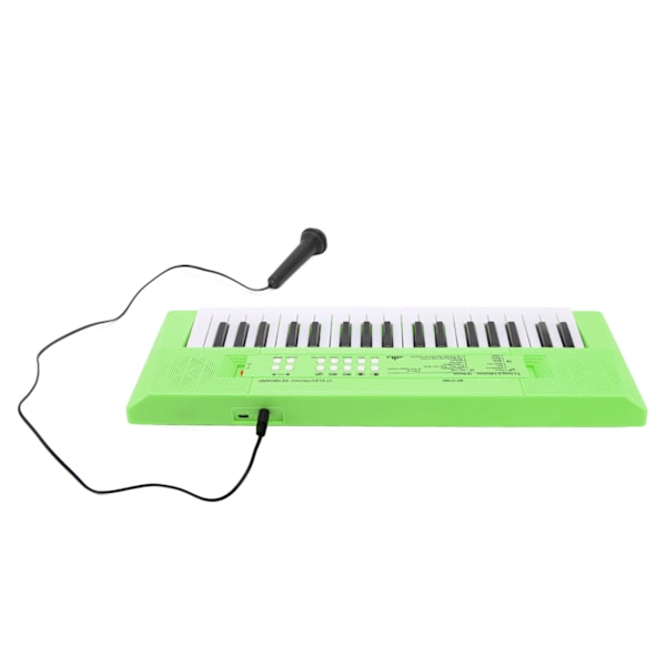 Elektroniskt piano keyboard barn 37 tangenter keyboard piano pedagogiskt instrument leksak med mikrofon grön