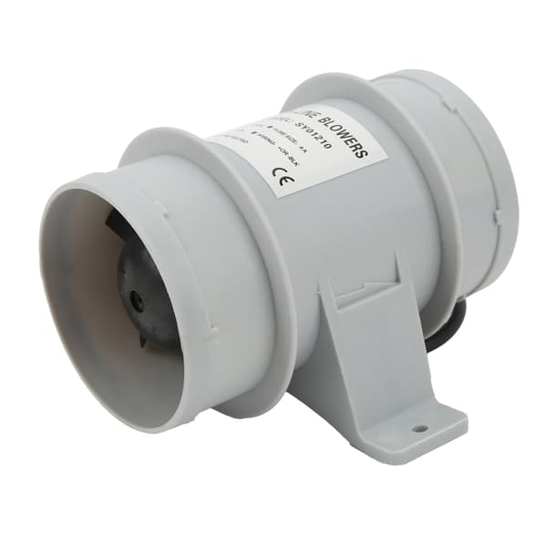 3 tums ventilationsfläkt Hög effektivitet Stabil prestanda Plast Inline Luftfläkt för Yacht Husbil DC12V