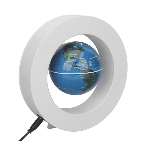 Magnetisk Levitation Globe Hvid Indbygget LED Lys Frosted Texture 3.3in 12V 1A Magnetisk Levitation Globe Ornament til Legetøj