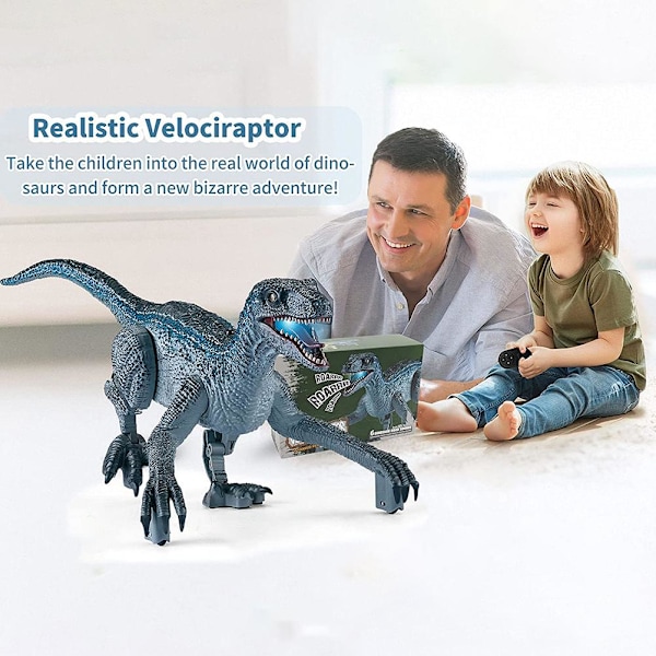 Kauko-ohjattavat dinosauruksen lelut pojille 360 astetta pyörivä sähkökäyttöinen kävelevä dinosauruksen lelu karjuvalla äänellä ravistava pää ja häntä elektroniset lelut
