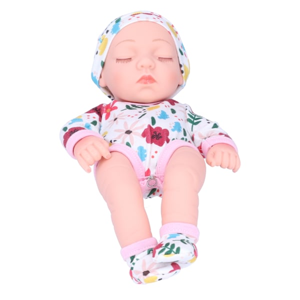 Simulerad vinyl söt docka Reborn babydocka barn födelsedagspresent med färgglada kläder 25cmQ10-026