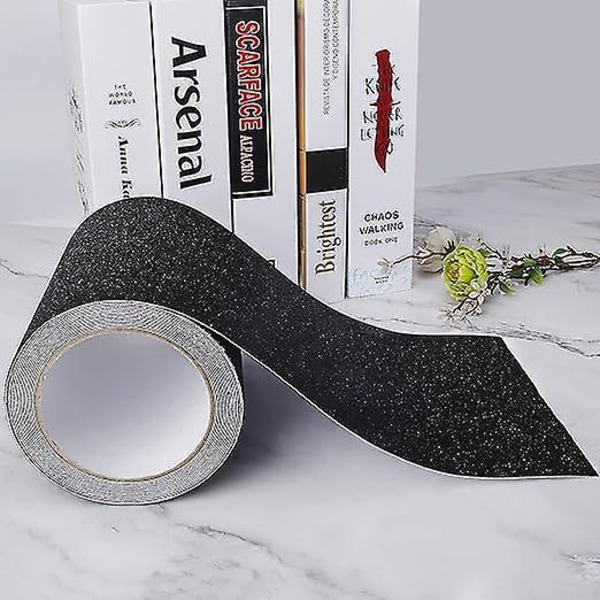 Självhäftande Halkskyddstejp för Trappor, Friktion, Slipande för Säkerhet, Stege, Inomhus, Utomhus, Hög Friktion, 15CM x 5M, Svart