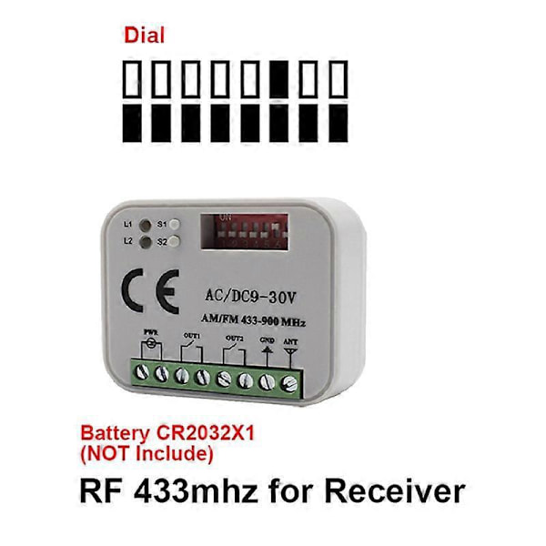 Vastaanotin 2 CH Ohjainkytkin Lähettimelle RX Multi Frequency