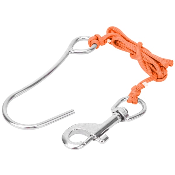 Scuba Diving Drivkroge med line rustfrit stål klip Enkelt revkrog udstyrorange