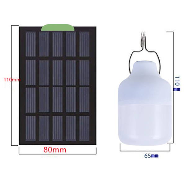 Monokrystallinsk Silisium Solcellepanel LED Sol USB Oppladbar Lyssett for Innendørs og Utendørs Fotturer Camping Fiske